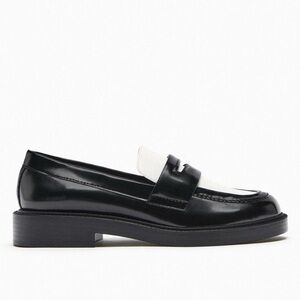 Black and White Contrast Loafers